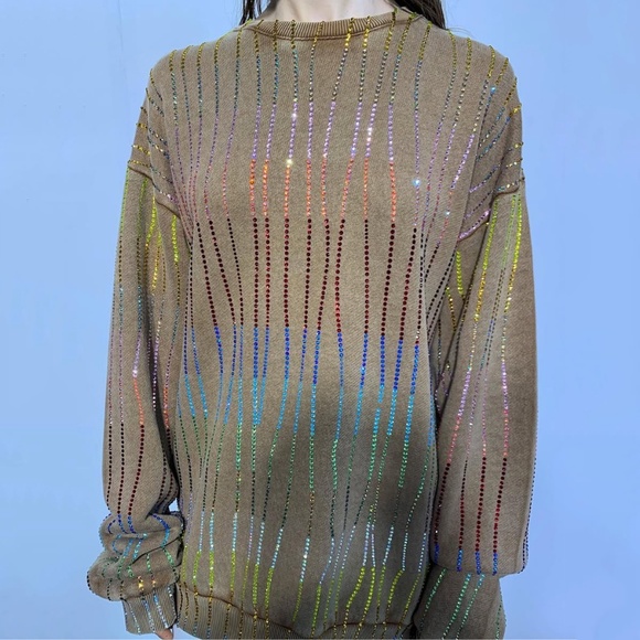 FILLES A PAPA Rainbow Crystal Top and Jogger Pant Set - Picture 16 of 16